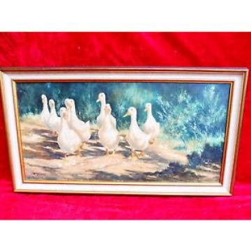 Emebellecedor , antiguo pintura__patos la mayor parte linde del bosque__firmado