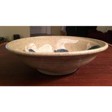 Hawkdancing Stoneware Salt Glazed Hand Thrown Bowl. Artist Signed by Nils Linde