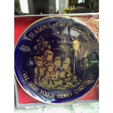 CHRISTMAS1973 H.H. Lihs Linde/Kueps Bavaria Collector Plate GOLD BLUE COBALT.