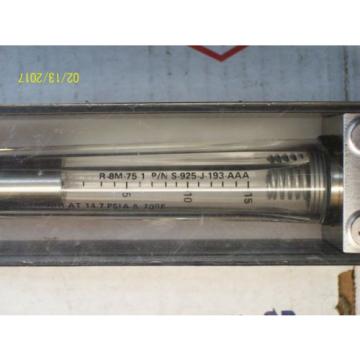 UNION CARBIDE LINDE GLASS TUBE FLOW METER  R-8M-75-1 , S-925-J-193-AAA