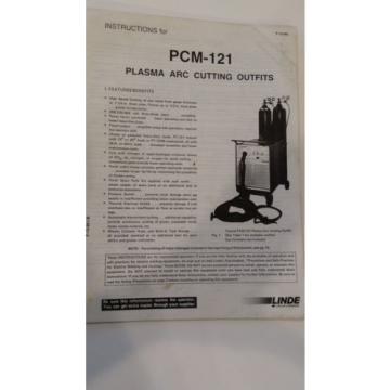 LINDE PCM-121 Plasma Arc Cutting Outfit Instruction Manual