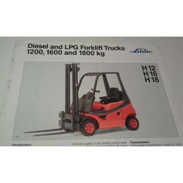 1989 LINDE FORK LIFT TRUCKS Orig Sales Brochures