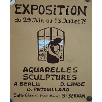 Affiche expo aquarelles sculptures Bealu Linde Patouillard St Servan 74 Bretagne