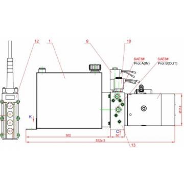 MAXIM DOUBLE VALVE POWER UNIT (12V DC, DOUBLE ACTING): 2 GALLON STEEL TANK