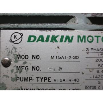 MORI SEIKI DAIKIN HYDRAULIC OIL MOTOR PUMP M15A1-2-30 3  V15AIR-40 V15AIR-95