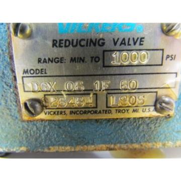 Vickers DGX-06-1F-60 Hydraulic Pressure Reducing Valve/Module 1000 PSI Max