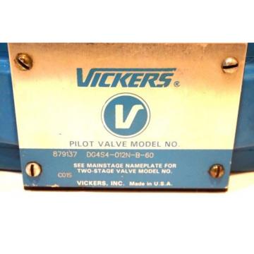 Origin VICKERS DG4S4-012N-B-60 PILOT VALVE 879137 DG4S4012NB60