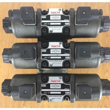 Lot of 3 Nachi SA-G03-C6-D1- E21 Hydraulic Valve with Double Solenoid