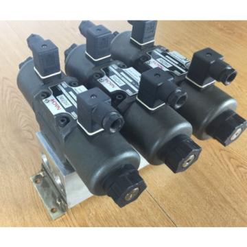 Lot of 3 Nachi SA-G03-C6-D1- E21 Hydraulic Valve with Double Solenoid