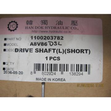 1100203782 Doosan/Daewoo A8V86 Rexroth pumps Left Drive Shaft HD400 HD450 HD500 H