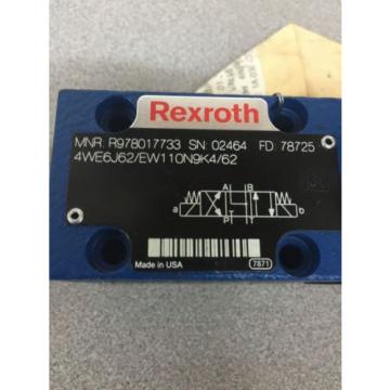 Origin REXROTH R978017733 HYDRAULIC VALVE 4WE6J62/EW110N9K4/62