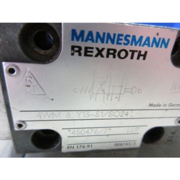 REXROTH SOLENOID VALVE 4WM 6 Y13-51/SO24 4WM 6 Y13-51/S024