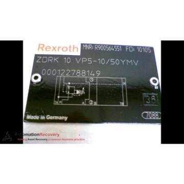 REXROTH ZDRK 10 VP5-10/50YMV PRESSURE REDUCING VALVE SIZE 10 50BAR, Origin #168116