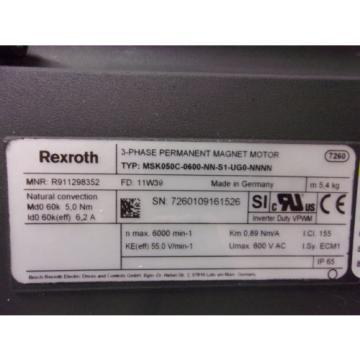 Rexroth MSK050C-0600-NN-S1-UG0-NNNN 3 Phase Servo Motor MOT4038
