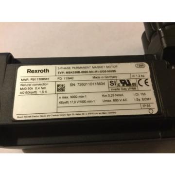 Rexroth MSK030C-0900-NN-M1-UG0-NNNN 3-Phase Permanent Magnet Servo Motor