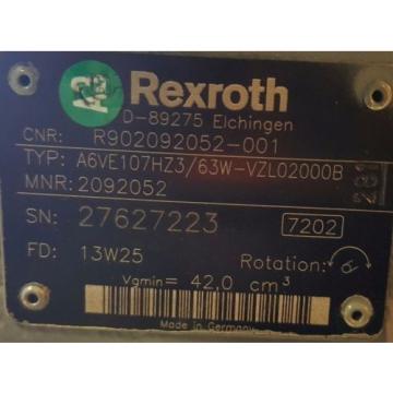 AA6VE107HZ3/63W-VZL020000B,  Rexroth Motor, 651 cu in3/rev