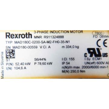 Rexroth Servomotor MAD180C-0200SA-M2-FHO-35-N1-used-