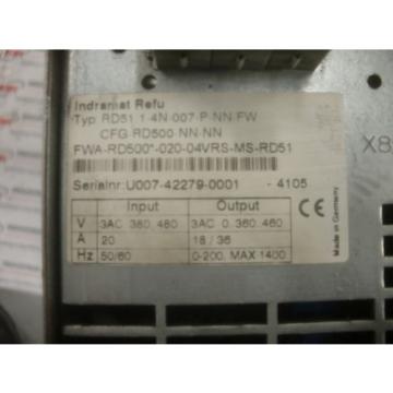 REXROTH INDRAMAT SERVO DRIVE CONTROLLER  RD511-4N-003-P-NN-FW