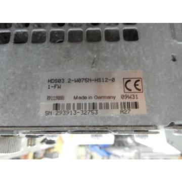 INDRAMAT REXROTH SERVO DRIVE 75A 75 AMP HDS032-W075N-HS12-01-FW W DSS 21 USED