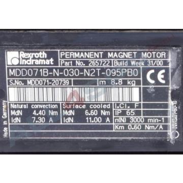 BOSCH REXROTH INDRAMAT DREHSTROMSERVOMOTOR, MDD071B-N-030-N2T-095PB0 GEBRAUCHT