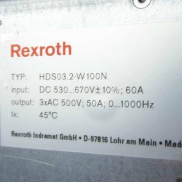 Rexroth INDRAMAT AC Servo Controller HDS032-W100N-HA01-01-FW GEB