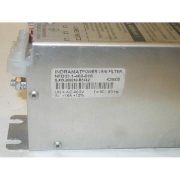 REXROTH INDRAMAT NFD031-480-016 USED POWER LINE FILTER NFD031480016