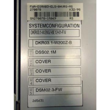 Rexroth Indramat Hauptspindel Antriebsregler DKR031-W200Z-BE12-01-FW GEB