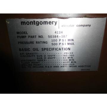 Montgomery 411H 25HP Elevator Hydraulic Power Unit