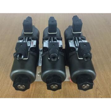 Lot of 3 Nachi SA-G03-C6-D1- E21 Hydraulic Valve with Double Solenoid