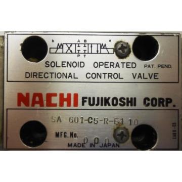 NACHI FUJIKOSHI SOLENOID OPERATED CONTROL HYDRAULIC VALVE SA-G01-C5-R-E1-10