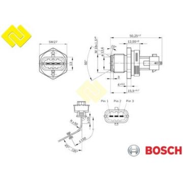 BOSCH 0281006327 CR Fuel Pressure Sensor 2000bar for Cummins Dodge ,0281006150