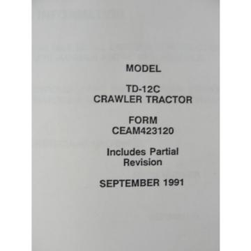 Komatsu TD-12C bulldozer operator users owners manual CEAM423120