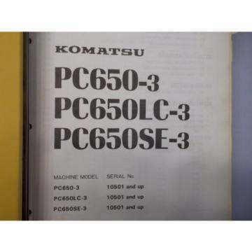 Komatsu PC650-3 PC650LC-3 PC650SE-3 excavator service shop manual