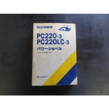 Komatsu PC220-3 and PC220LC-3 Parts Book    P02060030-03