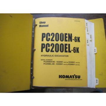 OEM Komatsu PC200EN-6K PC200EL-6K SHOP SERVICE REPAIR Manual Book