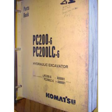 Komatsu PC200-6 &amp; LC-6 PARTS MANUAL BOOK CATALOG HYD. EXCAVATOR GUIDE BEPBX20601