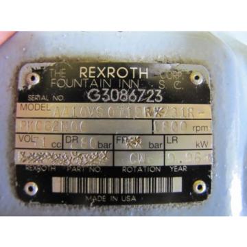 REXROTH AA10VS071DR/31R-PKC62N00 HYDRAULIC pumps 2#034; INLET 1#034; OUTLET 1-1/4#034; SHAFT