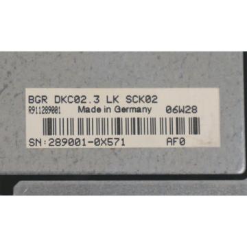 REXROTH INDRAMAT DKC023-040-7-FW SERVO DRIVE W/ BGR-DKC023-LK-SCK02